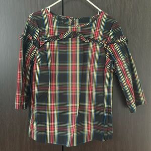 Talbots plaid light 3/4 sleeve shirt